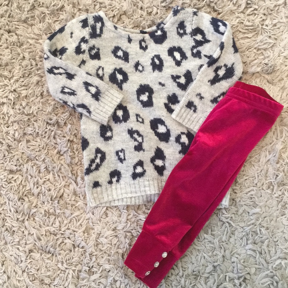 Leopard Sweater and leggings